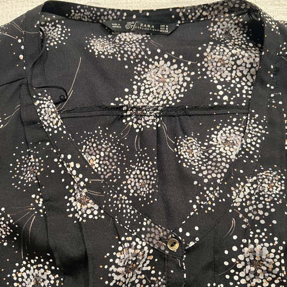 Zara Navy Blue Print Dress - Picture 2 of 2